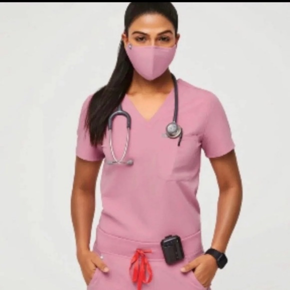 FIGS SCRUB ZAMORA JOGGERS TALL IN CHALK PINK - Picture 8 of 9